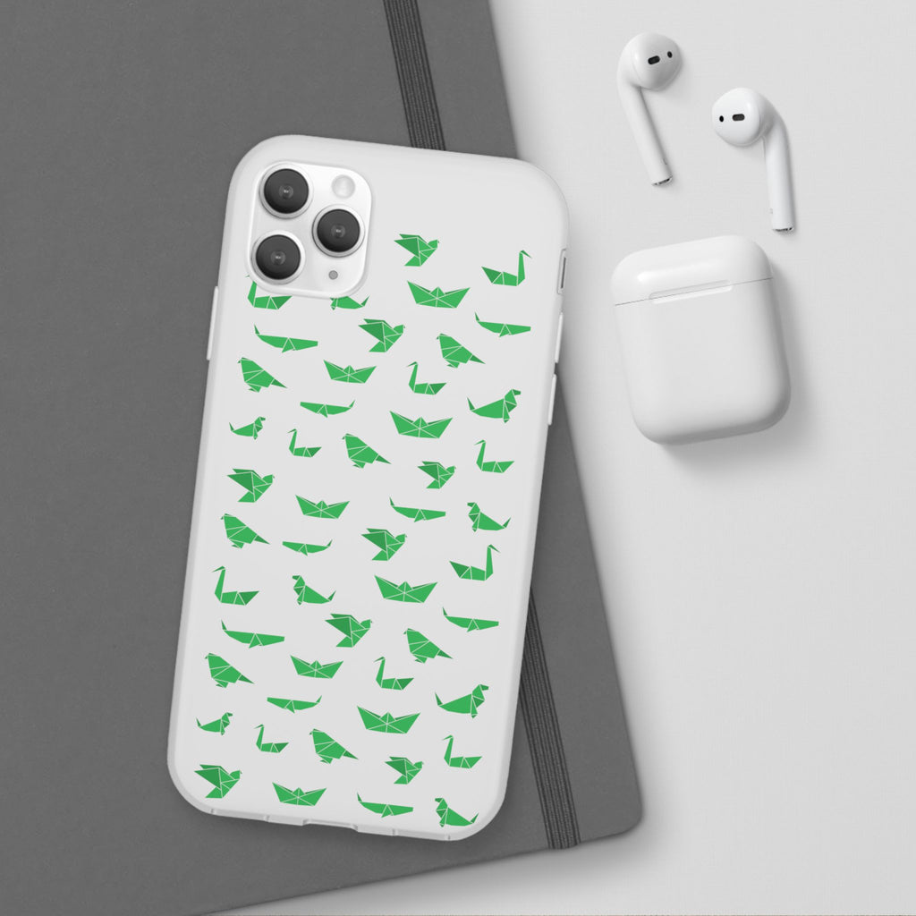 Green Origami Birds phone case | Flexi Case