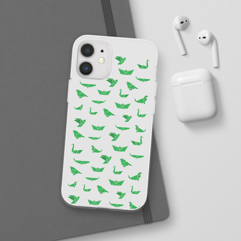 Green Origami Birds phone case | Flexi Case