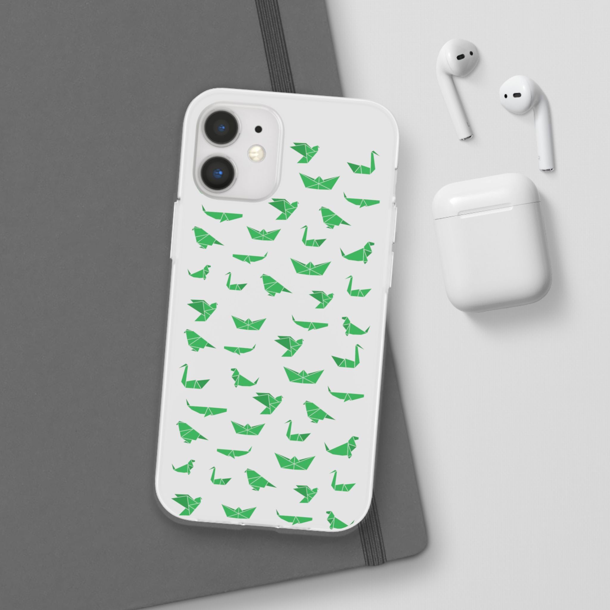 Green Origami Birds phone case | Flexi Case