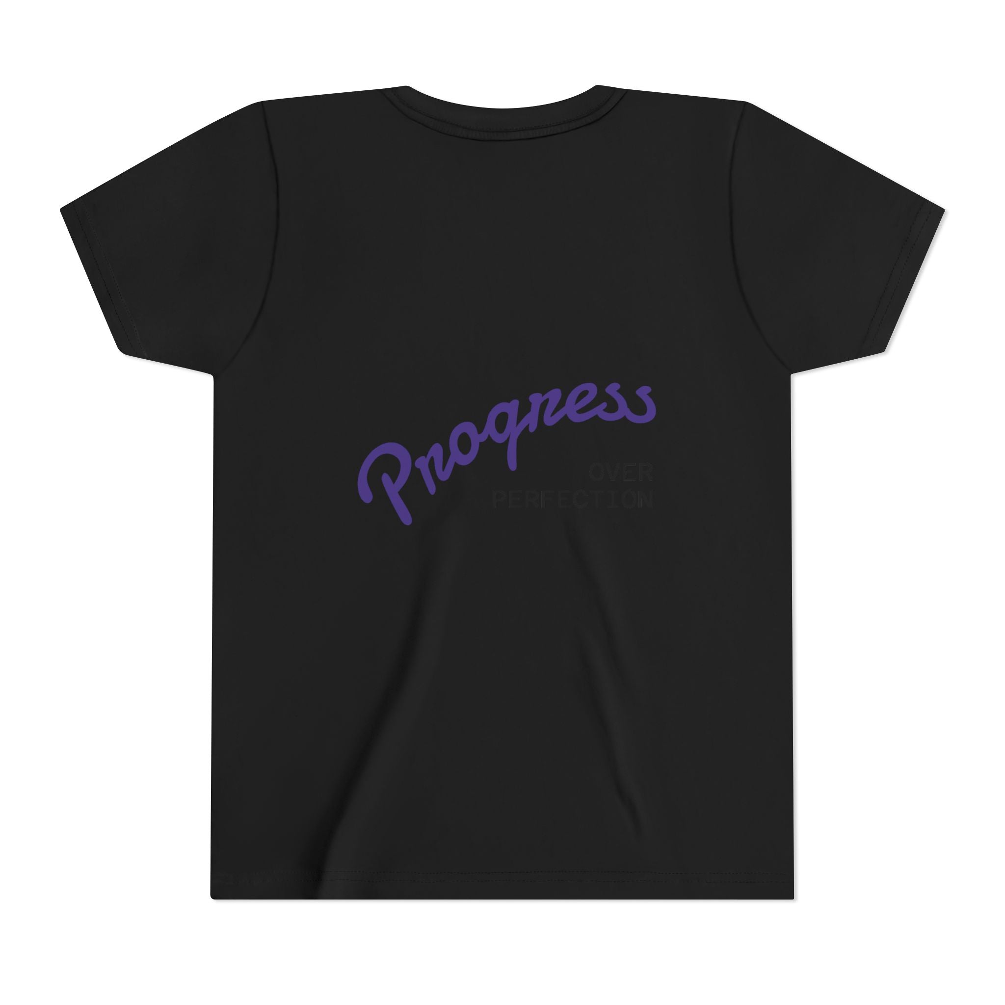 Progress Over Perfection Youth Tee | Less Hustle More Coffee design