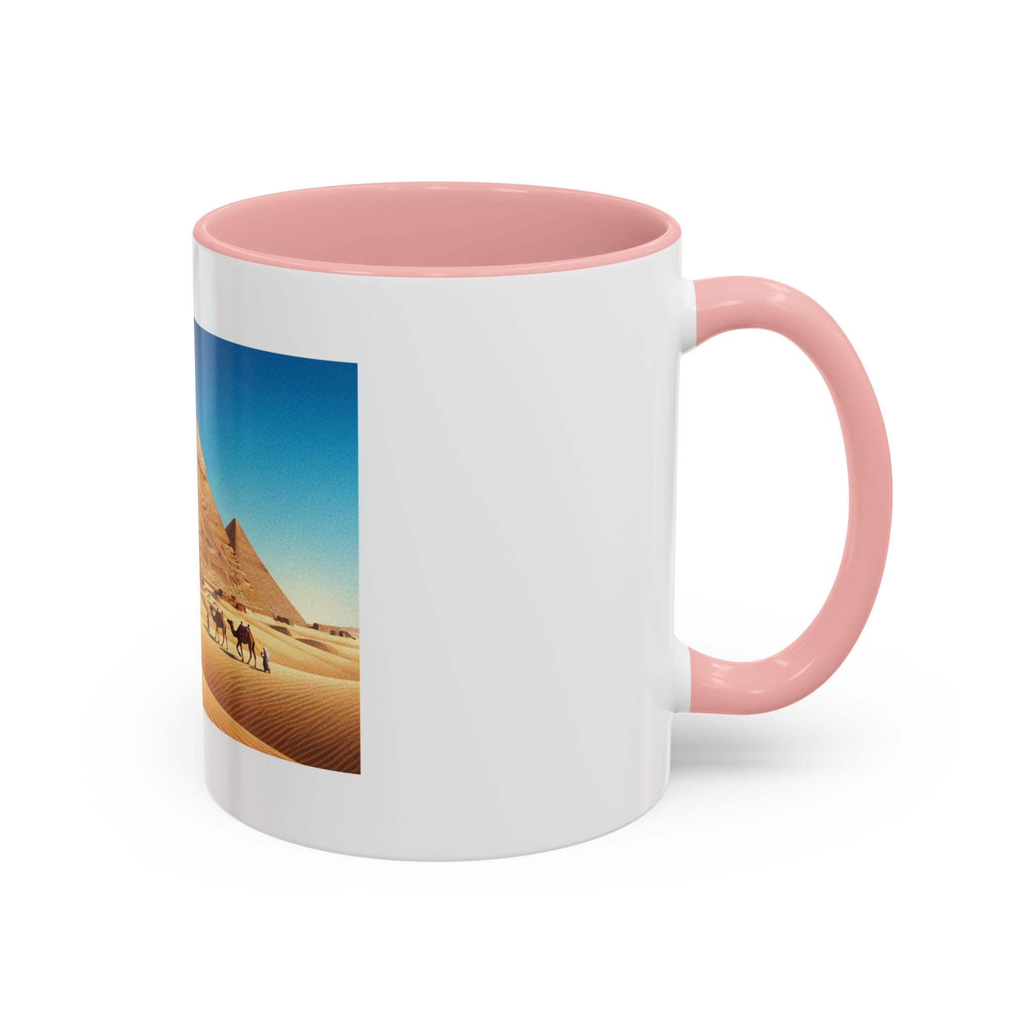 Egypt Pyramids Accent Coffee Mug — Desert Camel Travel Scene (11/15oz)