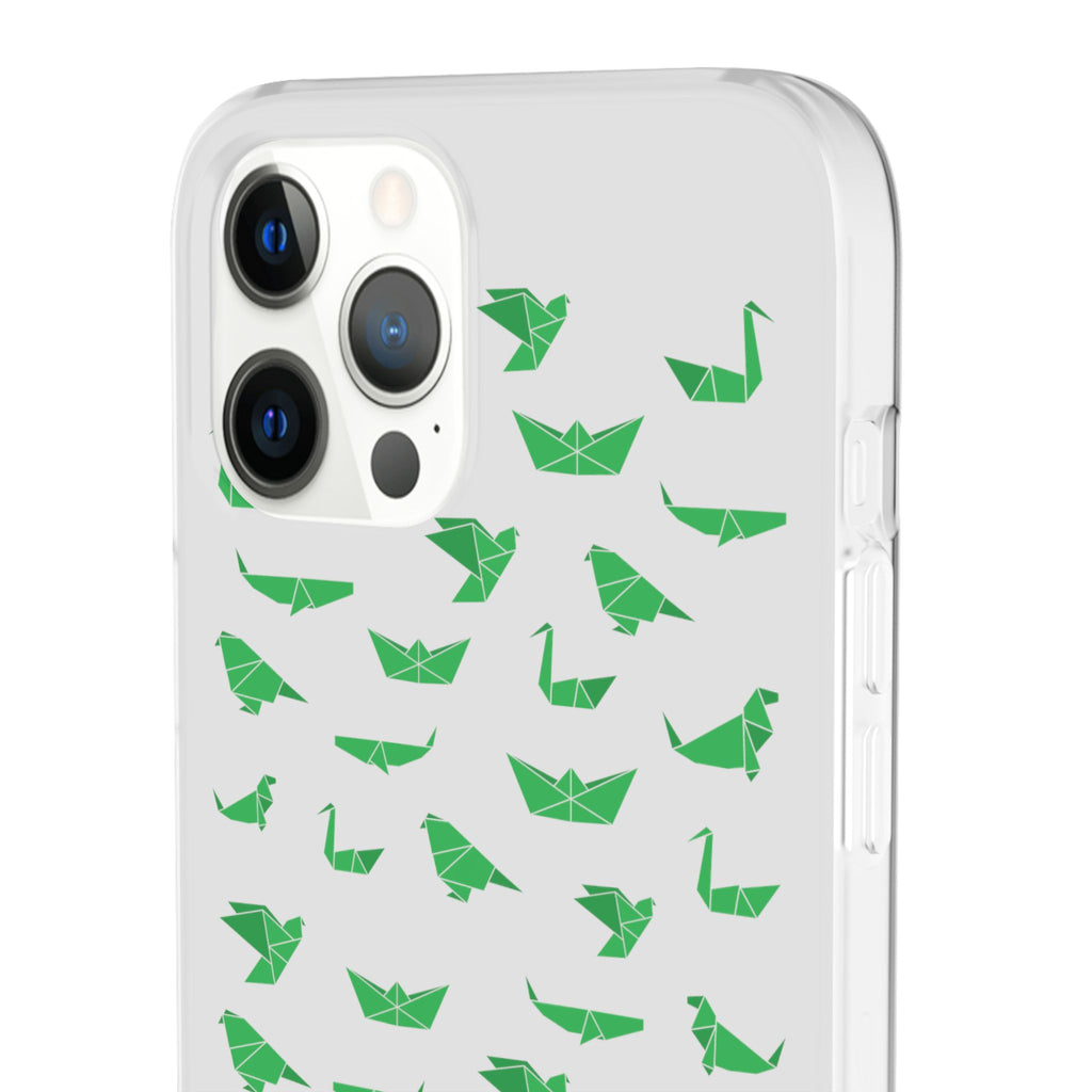 Green Origami Birds phone case | Flexi Case