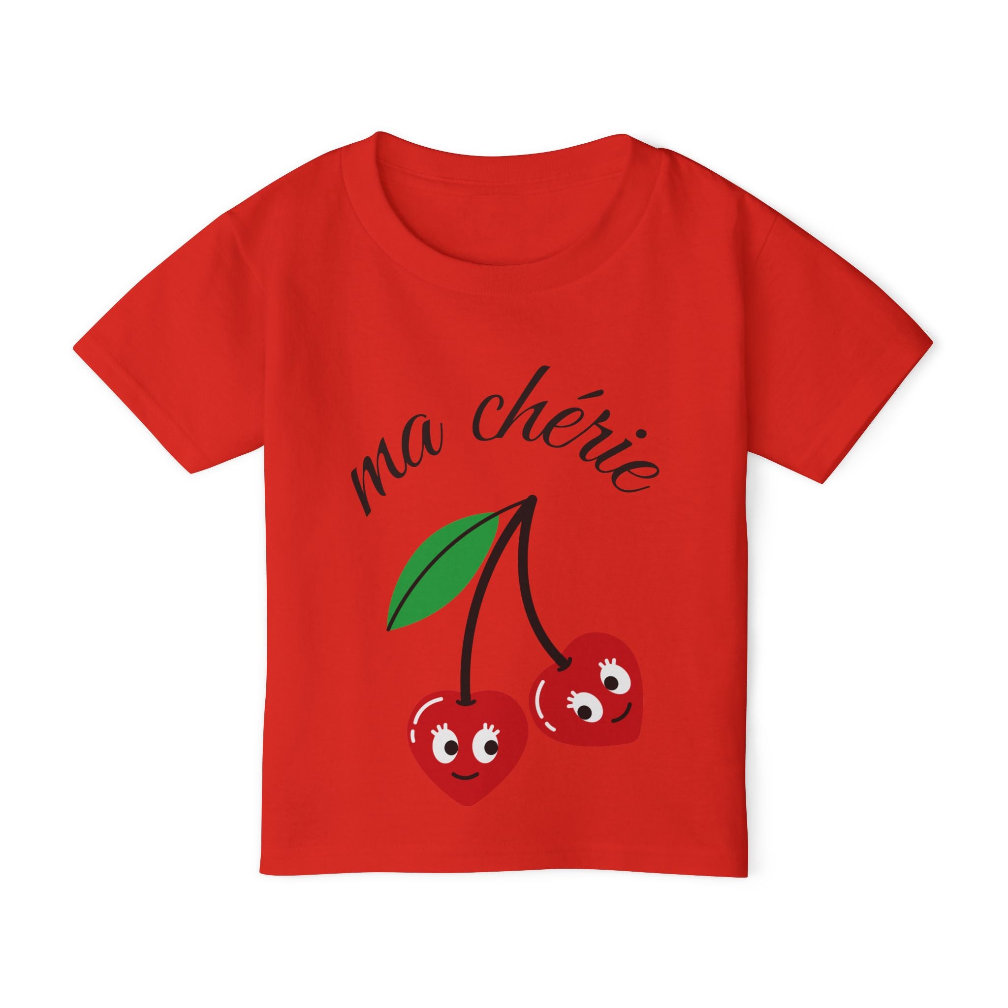 Kleinkind-T-Shirt – „ma chérie“ Niedliches Kirschmotiv