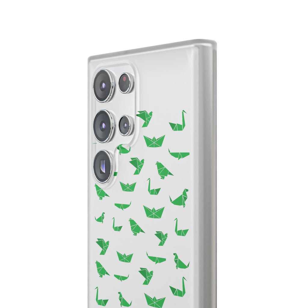 Green Origami Birds phone case | Flexi Case