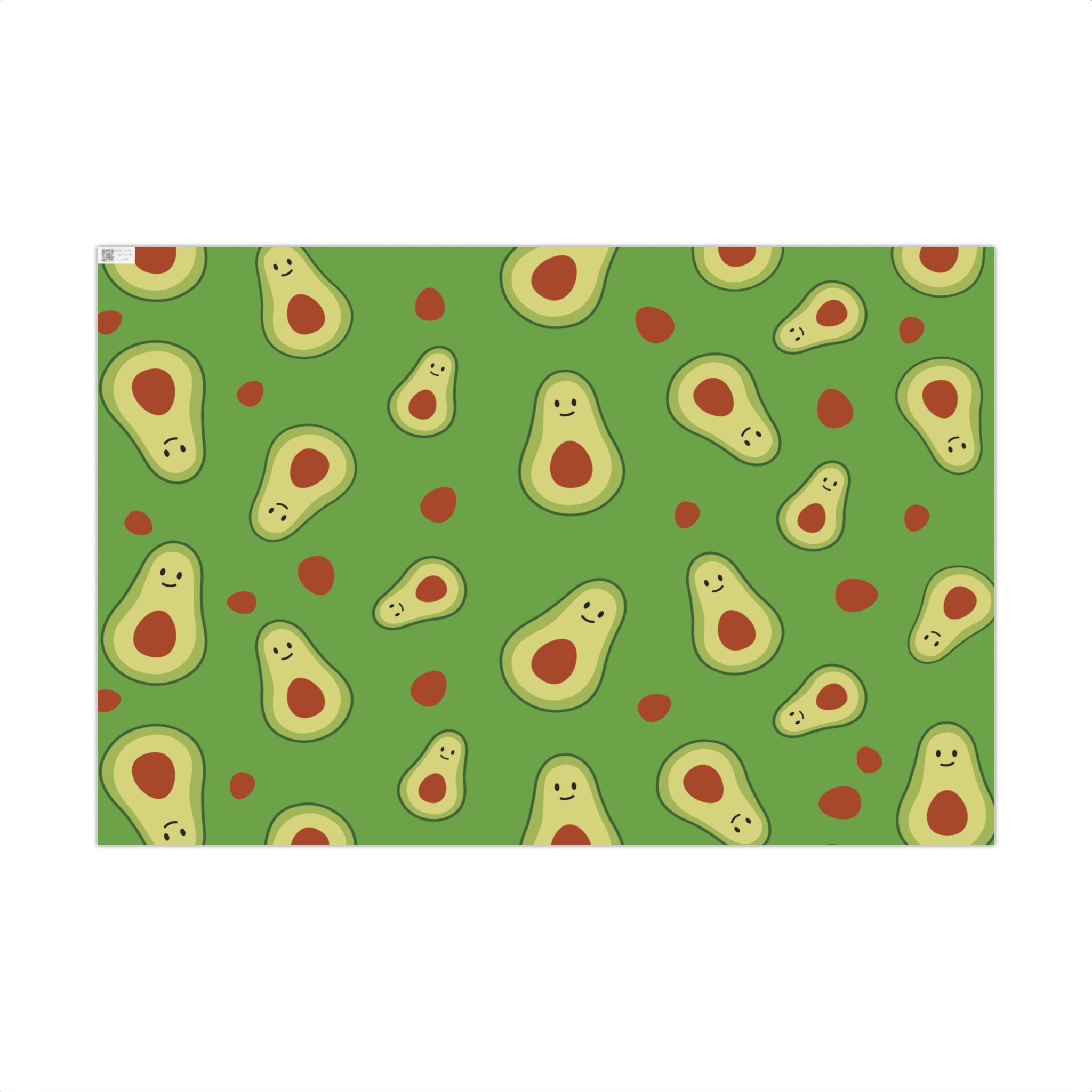 Smiling Avocado Pattern Gift Wrap Paper | Avocado Wrapping Paper