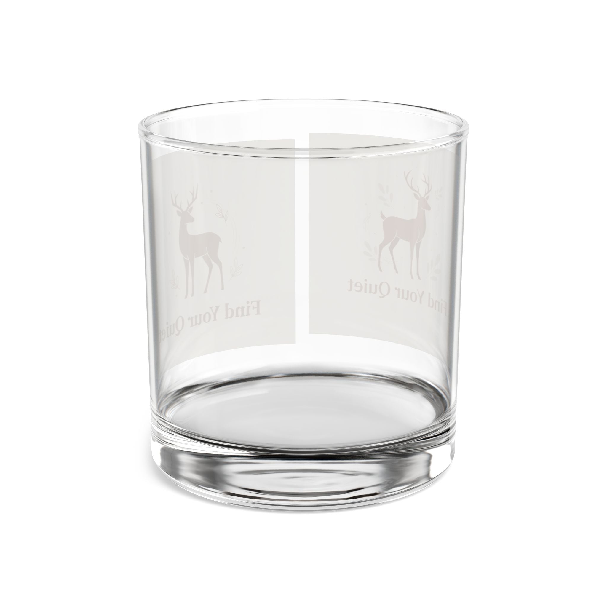 Deer Silhouette Find Your Quiet Rocks Glass