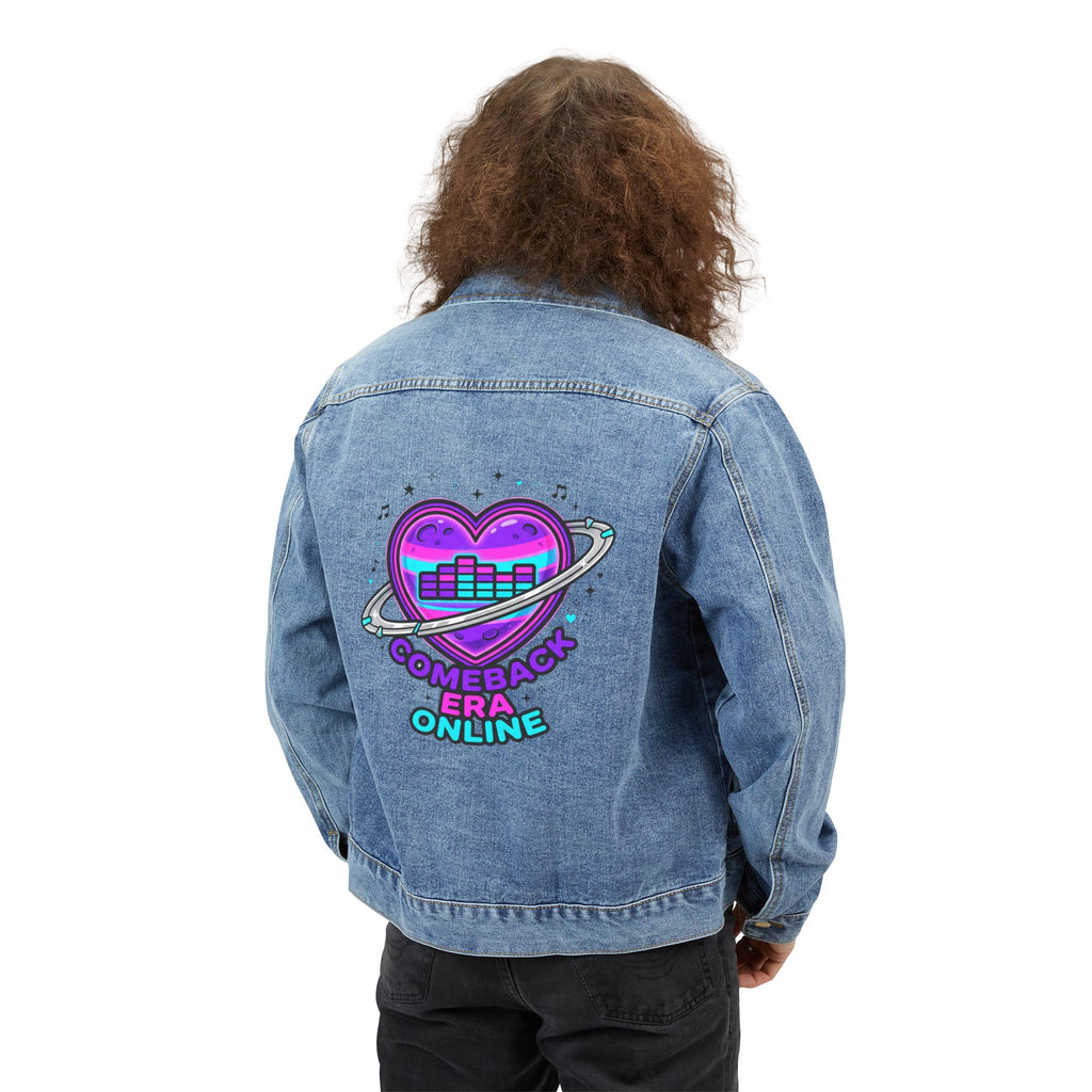 Comeback Era Online denim jacket | retro heart soundwave graphic