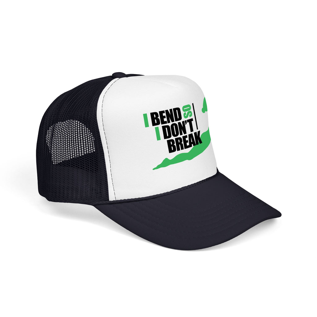 Bend Don’t Break Foam Trucker Hat – Yoga Stretch Mesh Cap
