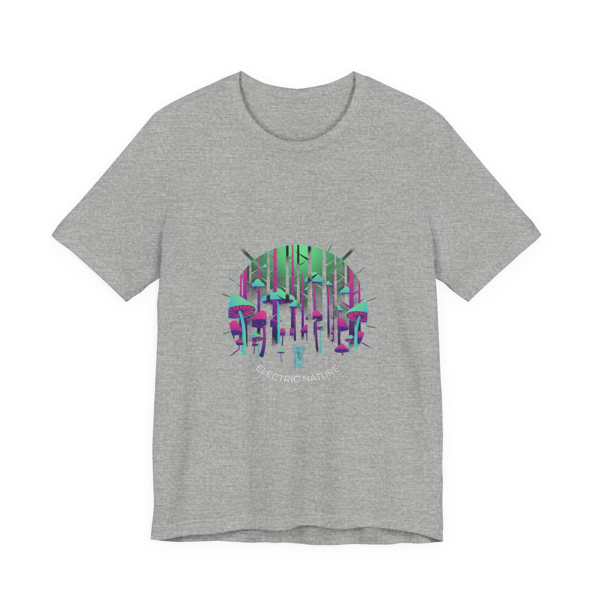 Neon Forest Pilz T-Shirt | leuchtendes Wald-Design, psychedelisches Pflanzen-T-Shirt