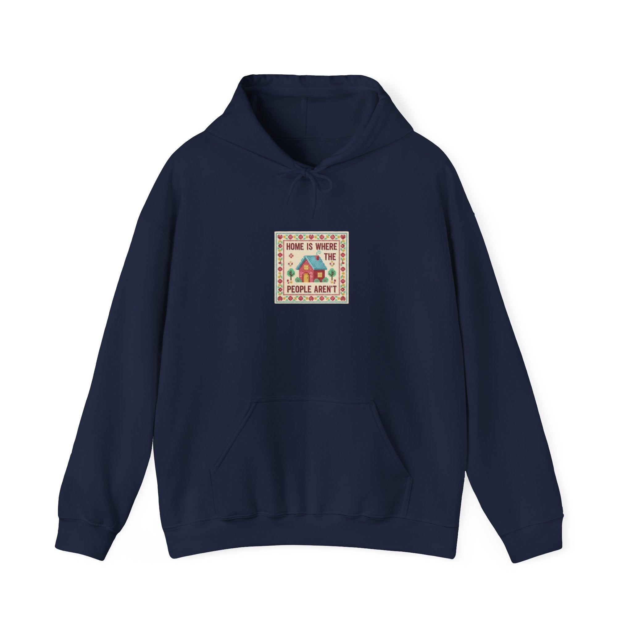 Grandma Chic 'Home Is Where' Cross Stitch Hoodie | ironic embroidery, needlepoint print