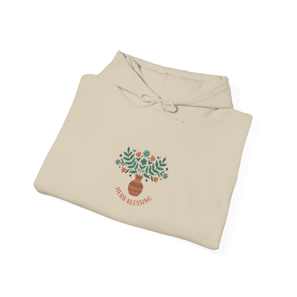 Hand-Drawn Folk Botanical Hoodie | embroidery style botanical illustration