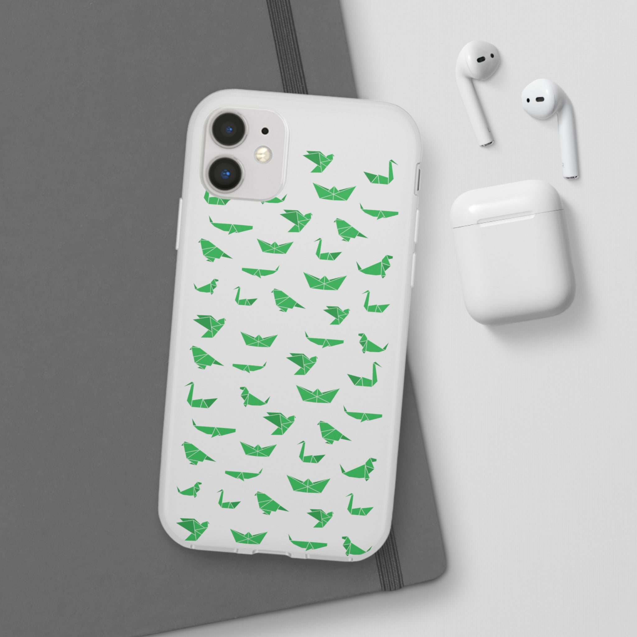 Green Origami Birds phone case | Flexi Case