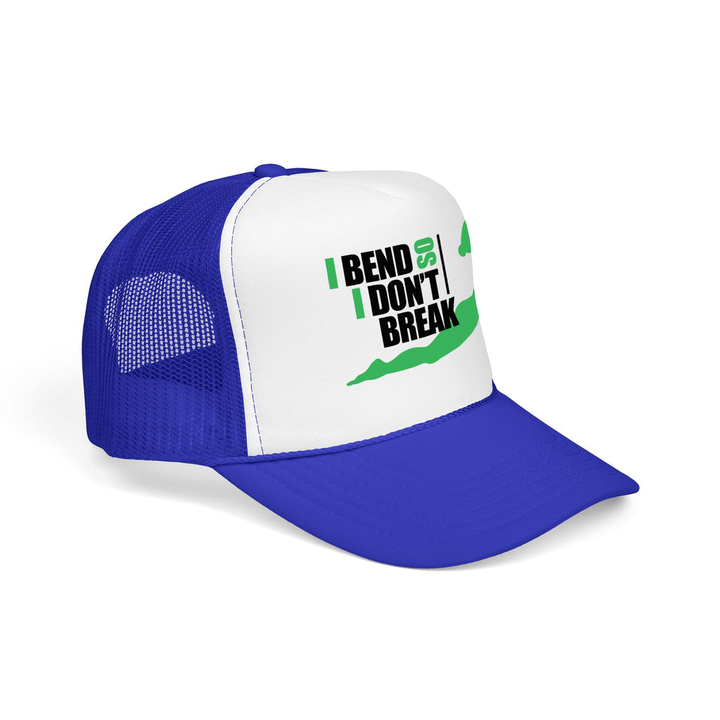 Bend Don’t Break Foam Trucker Hat – Yoga Stretch Mesh Cap