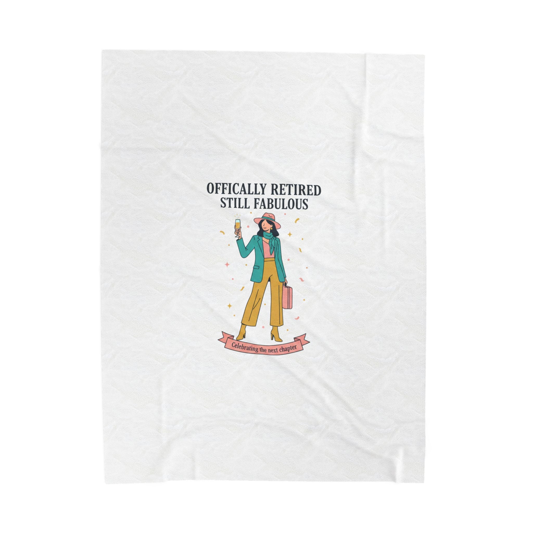 Officially Retired Still Fabulous Velveteen Plush Blanket | retirement gifts for women, personalized retirement gifts