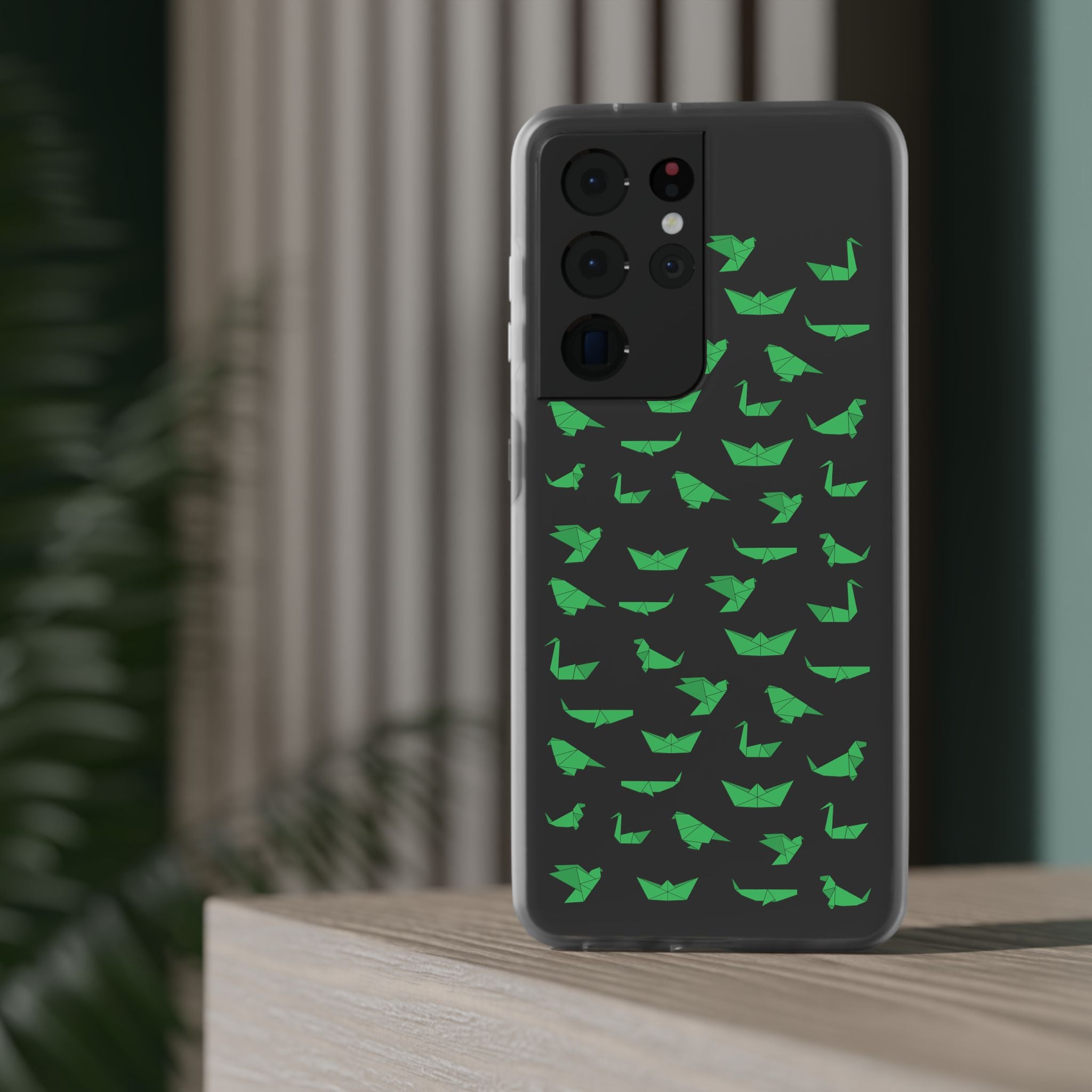Green Origami Birds phone case | Flexi Case