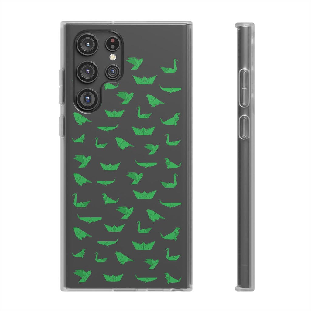 Green Origami Birds phone case | Flexi Case