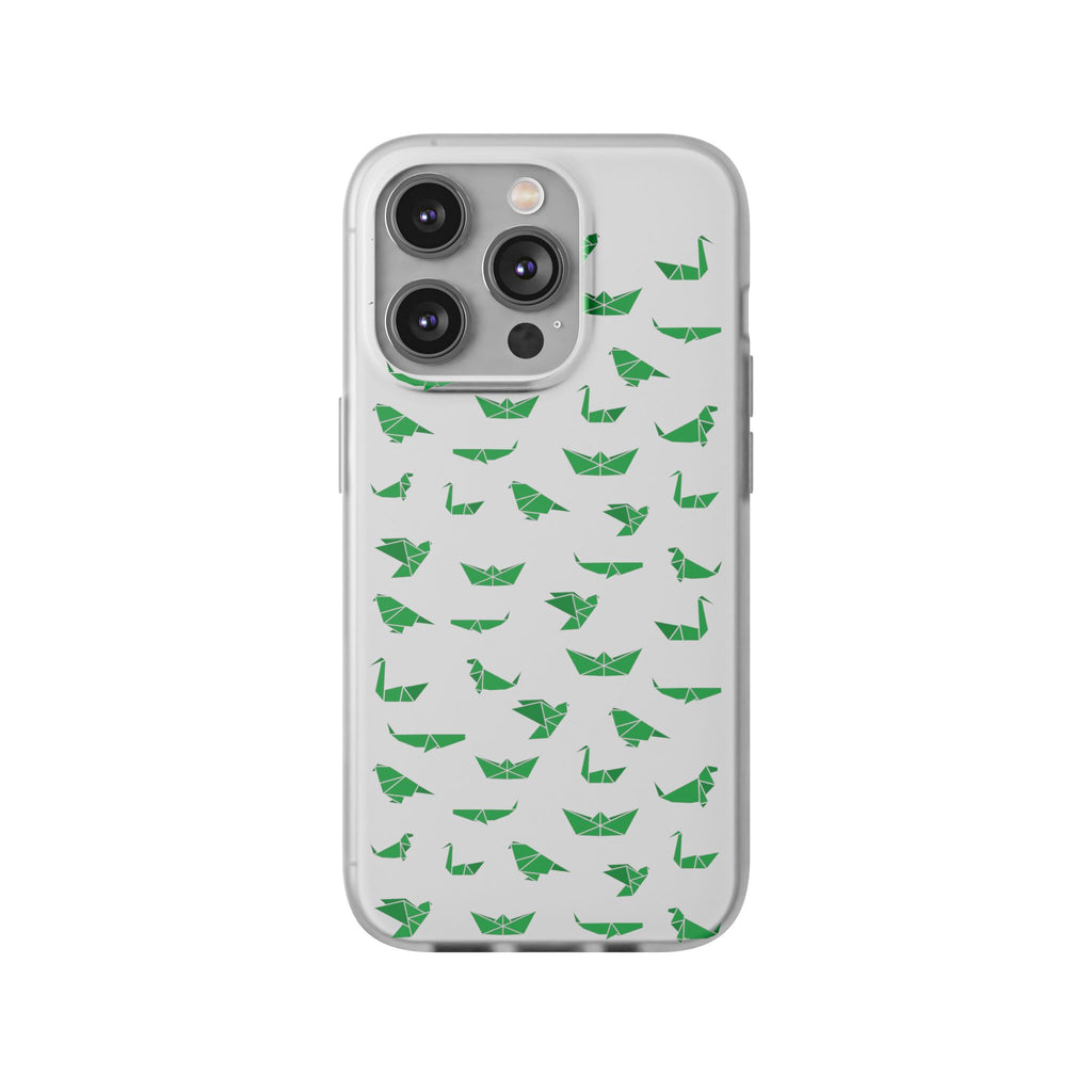 Green Origami Birds phone case | Flexi Case