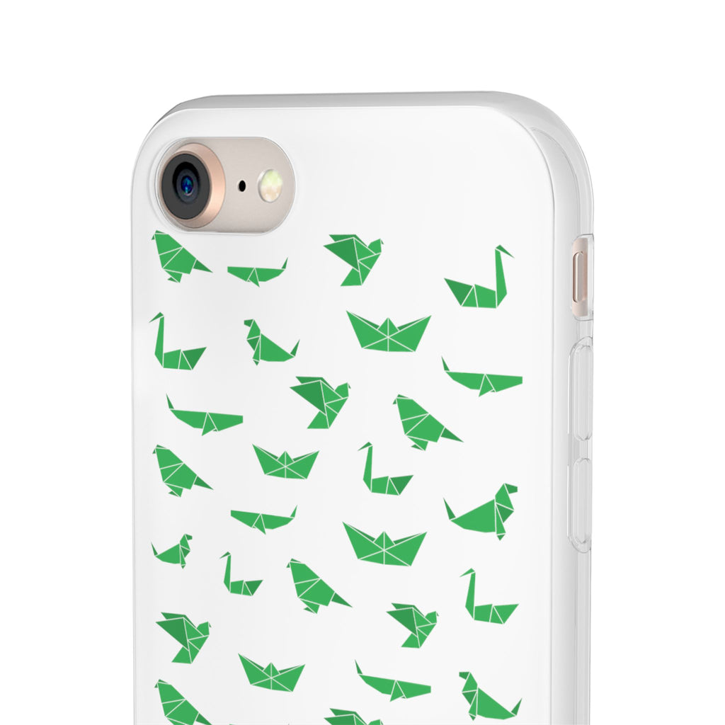 Green Origami Birds phone case | Flexi Case