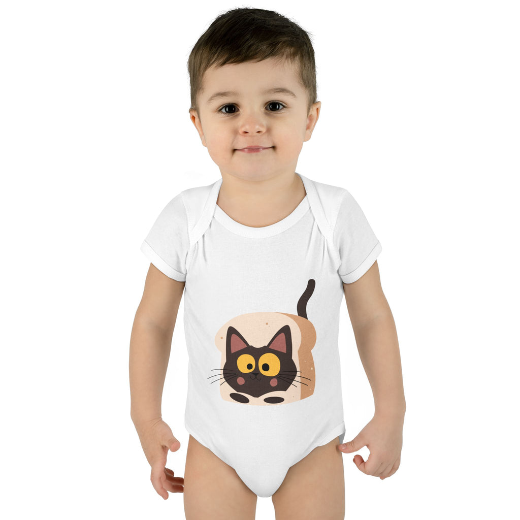 Cartoon Kitten Illustration Bodysuit | Cute Cat Graphic Baby One-Piece