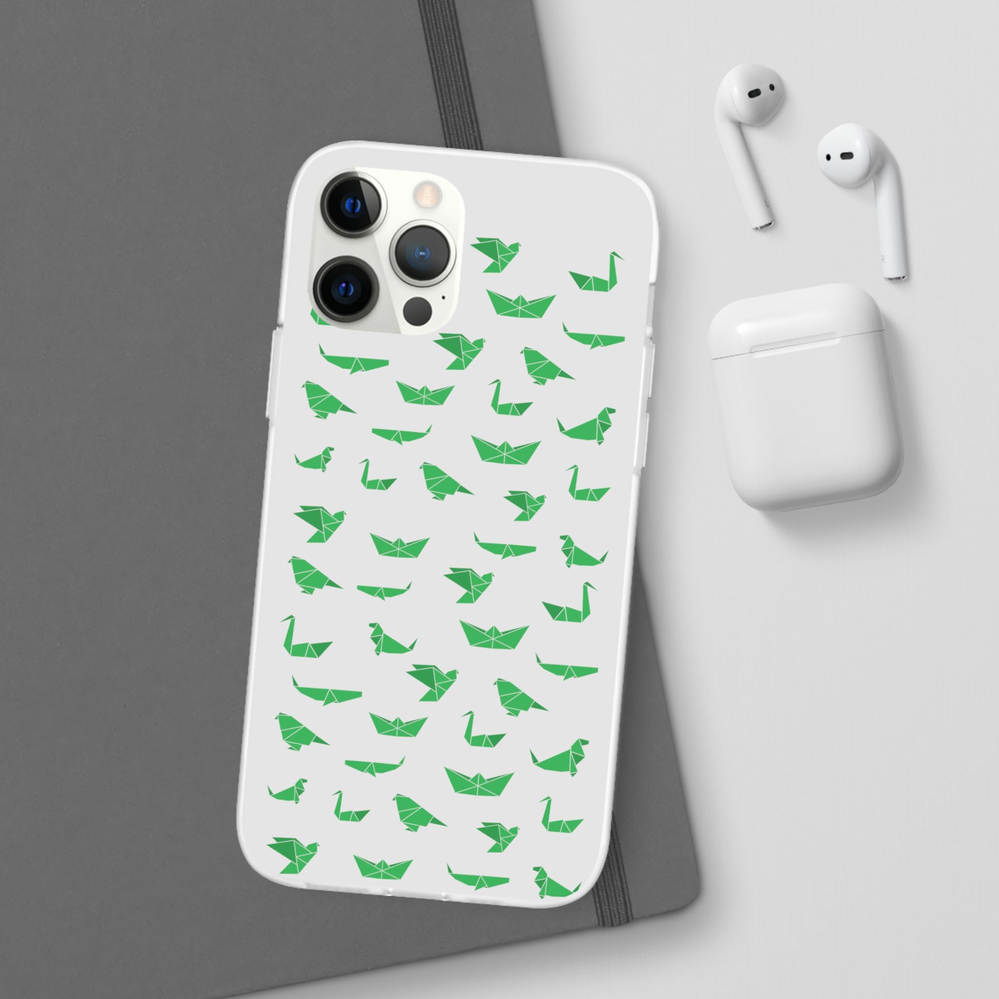 Green Origami Birds phone case | Flexi Case