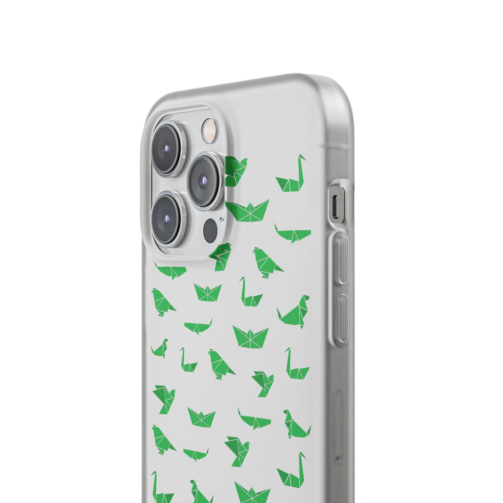 Green Origami Birds phone case | Flexi Case