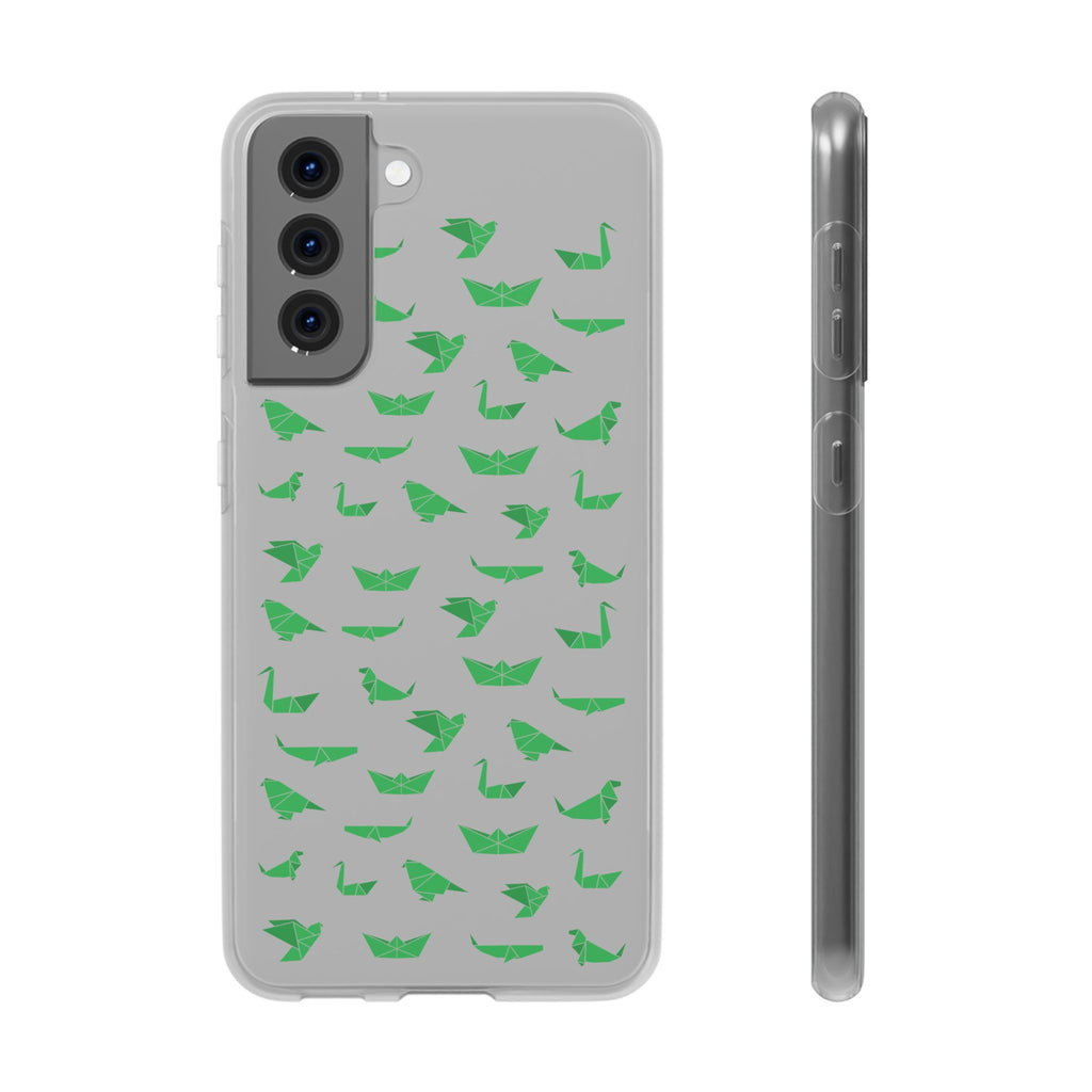 Green Origami Birds phone case | Flexi Case