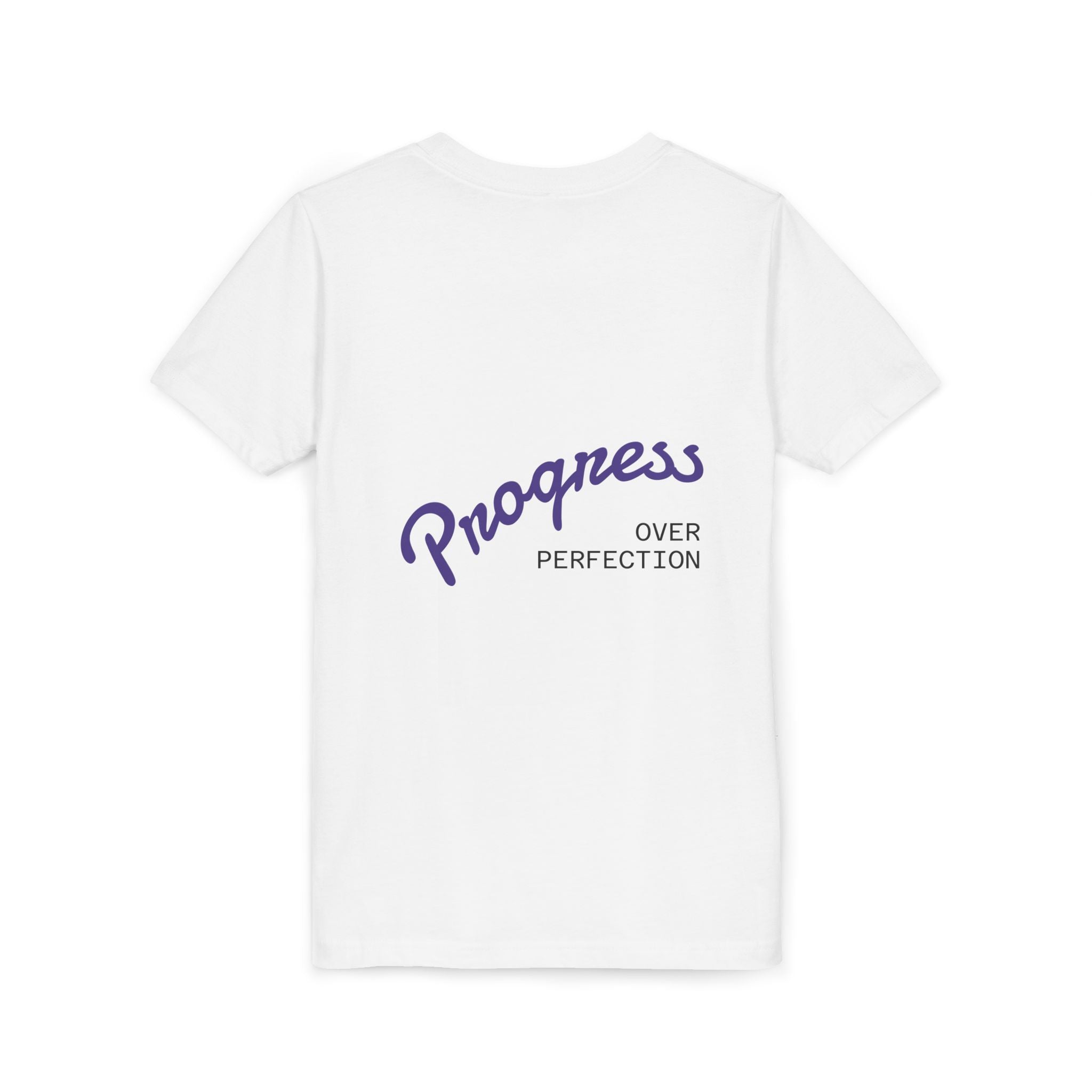 Progress Over Perfection Youth Tee | Less Hustle More Coffee design