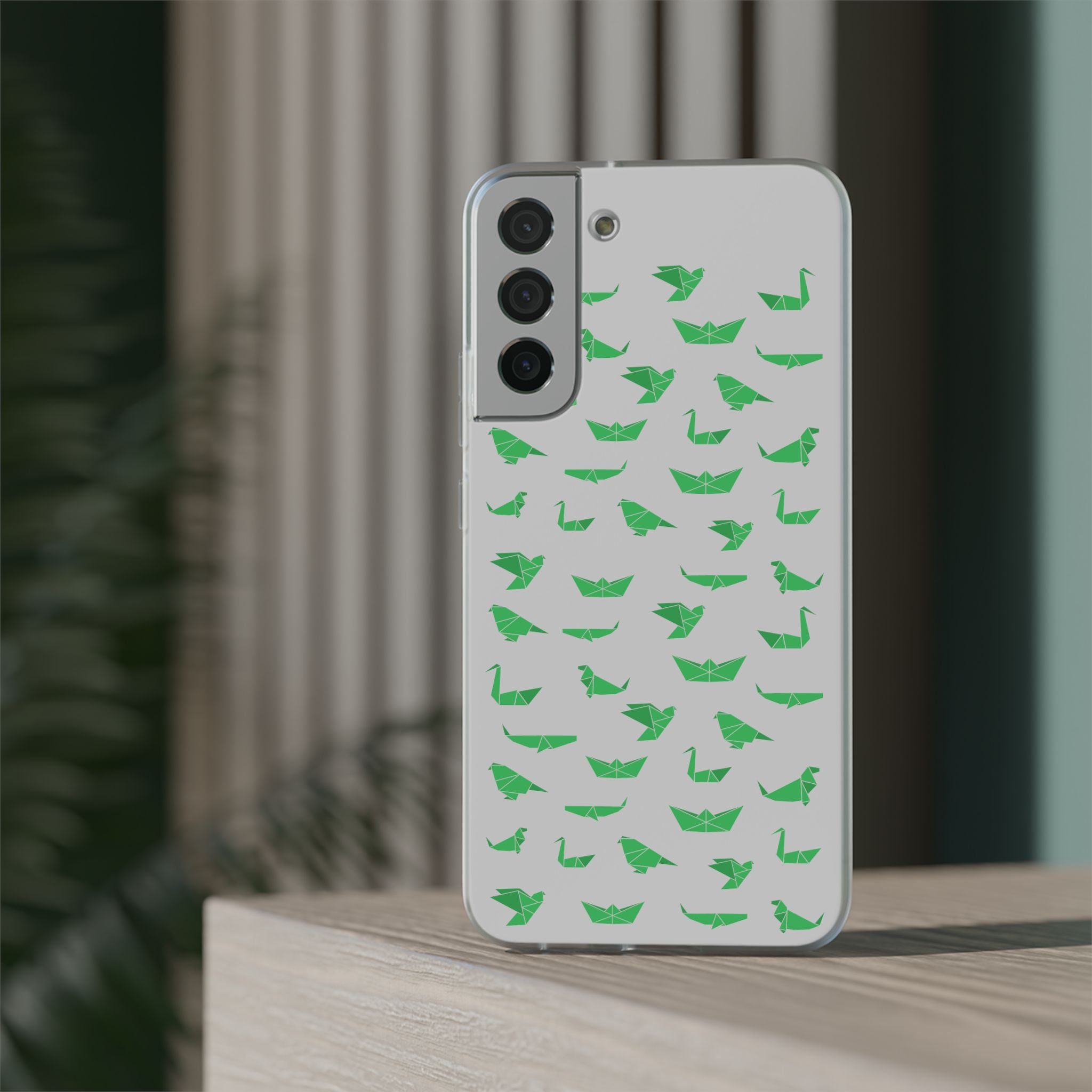 Green Origami Birds phone case | Flexi Case