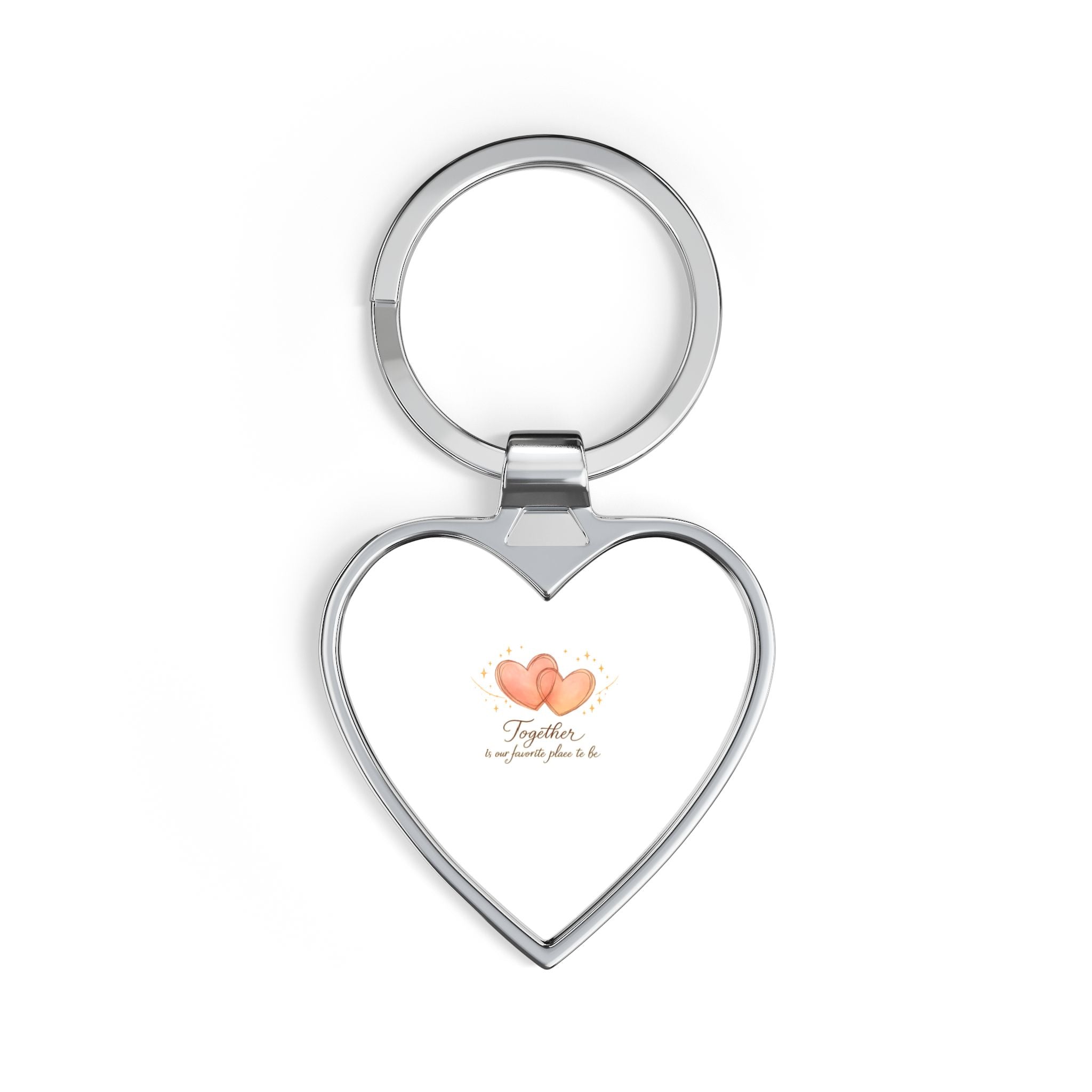Heart Keychain "Together" – Cute Couple Heart Keyring, Romantic Anniversary Gift
