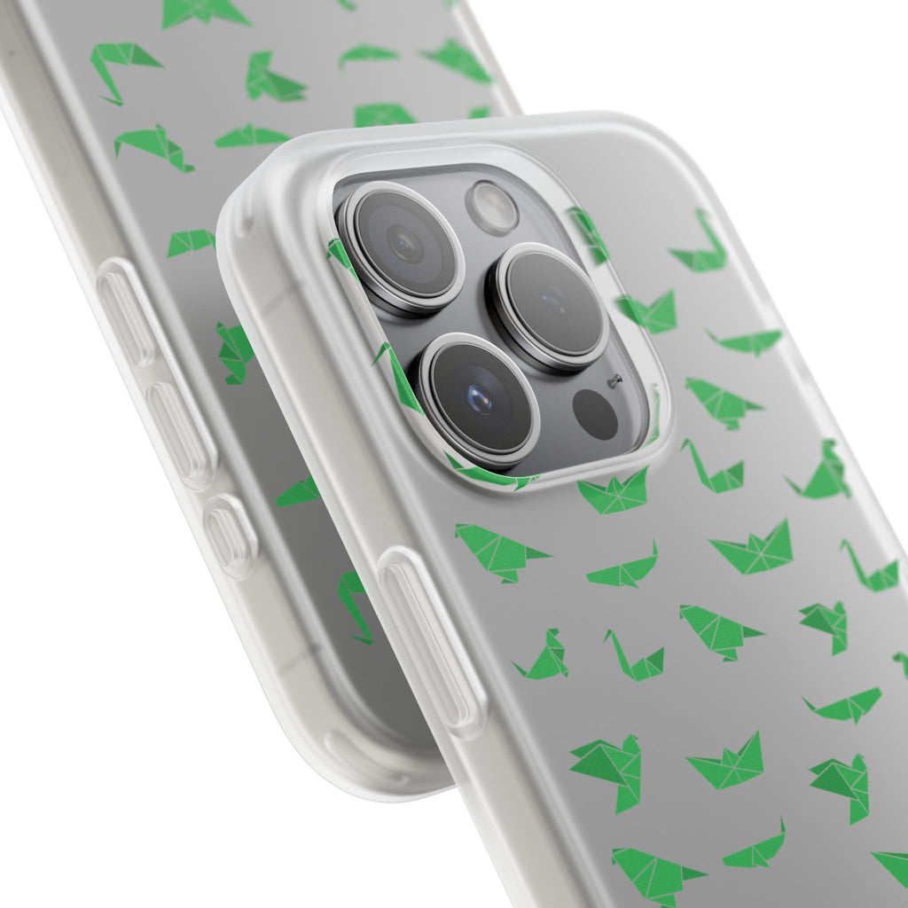 Green Origami Birds phone case | Flexi Case