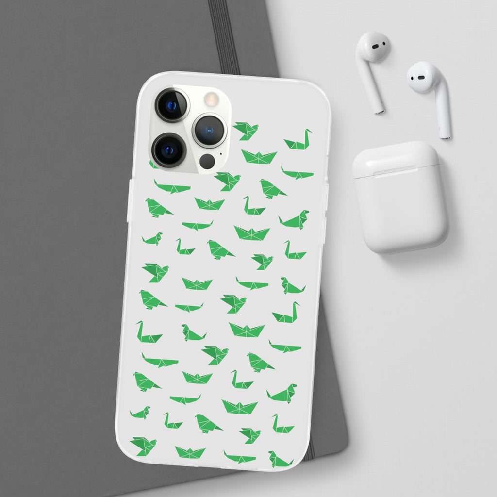 Green Origami Birds phone case | Flexi Case