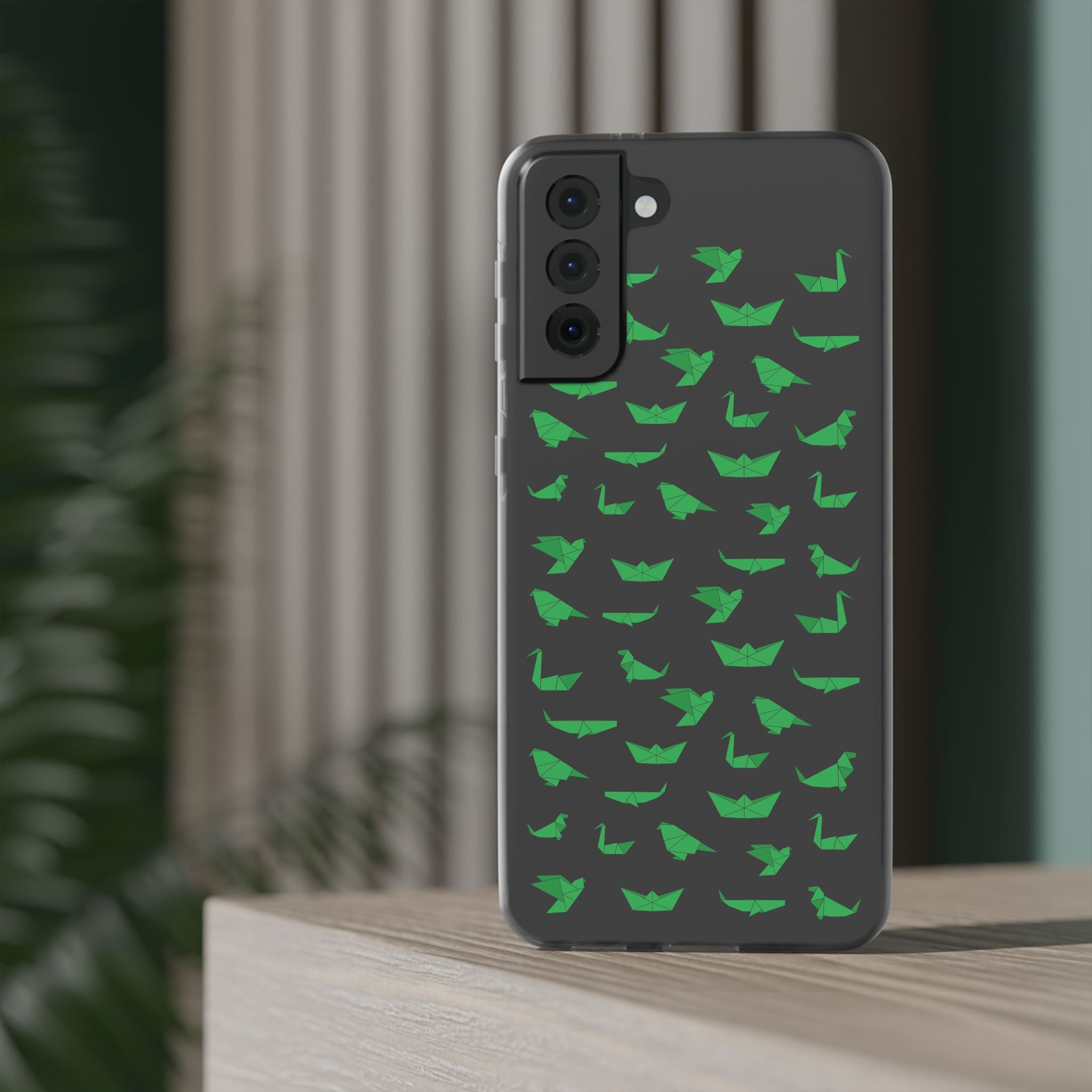 Green Origami Birds phone case | Flexi Case