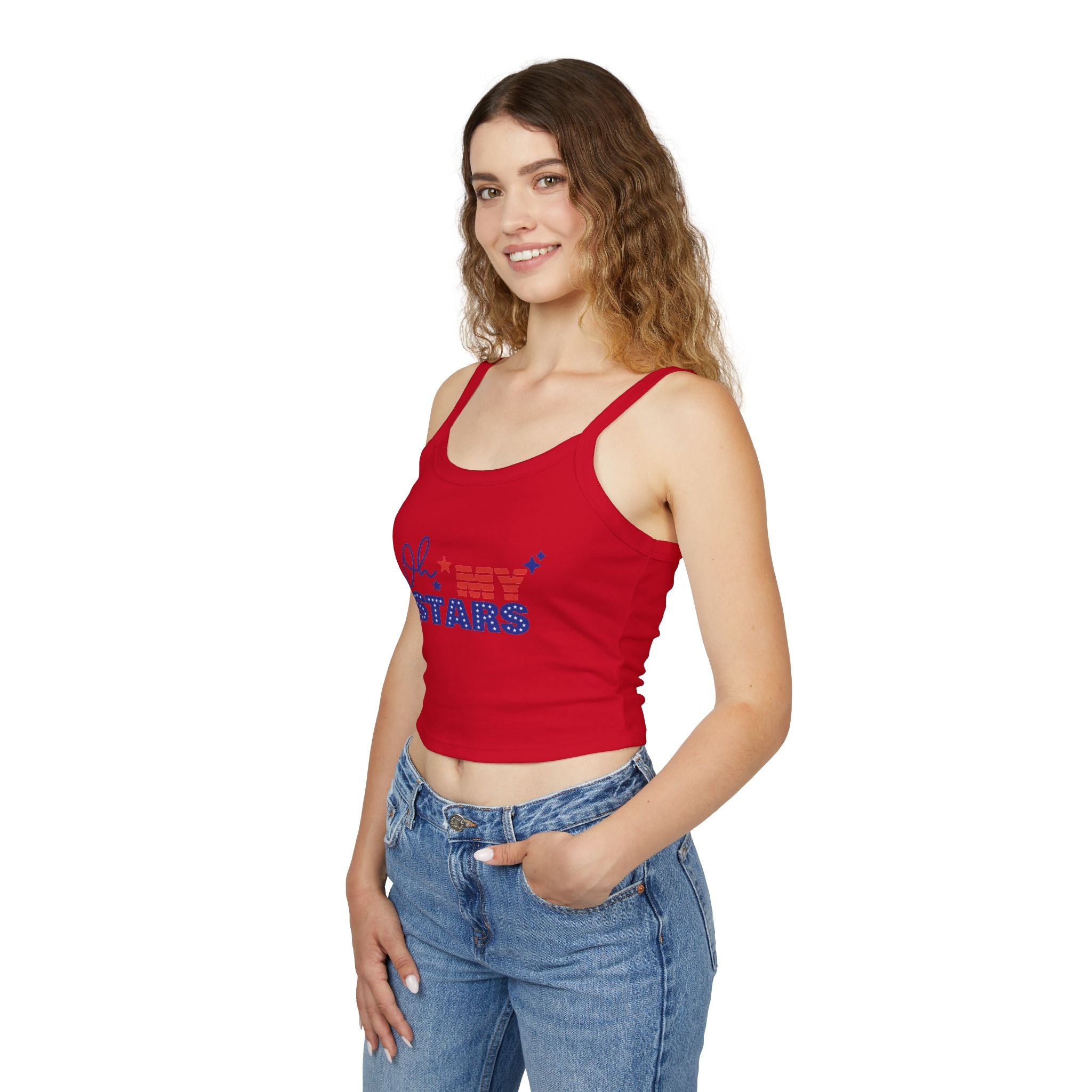 Oh My Stars tank top | Patriotic USA flag lettering, Fourth of July