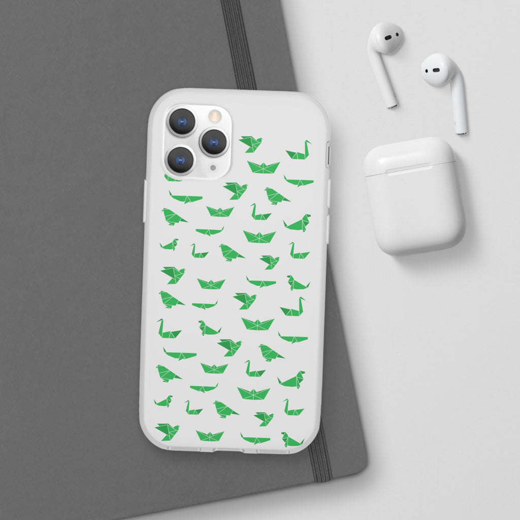 Green Origami Birds phone case | Flexi Case