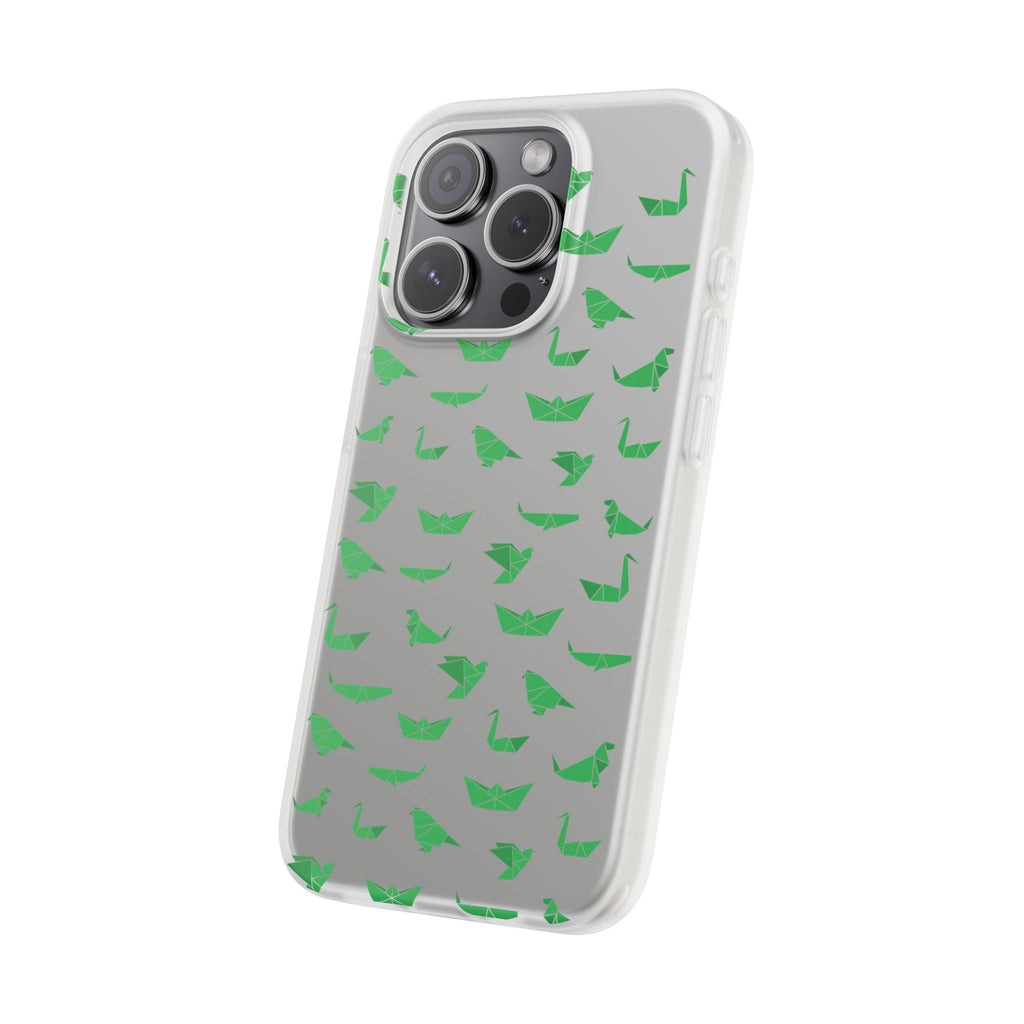 Green Origami Birds phone case | Flexi Case