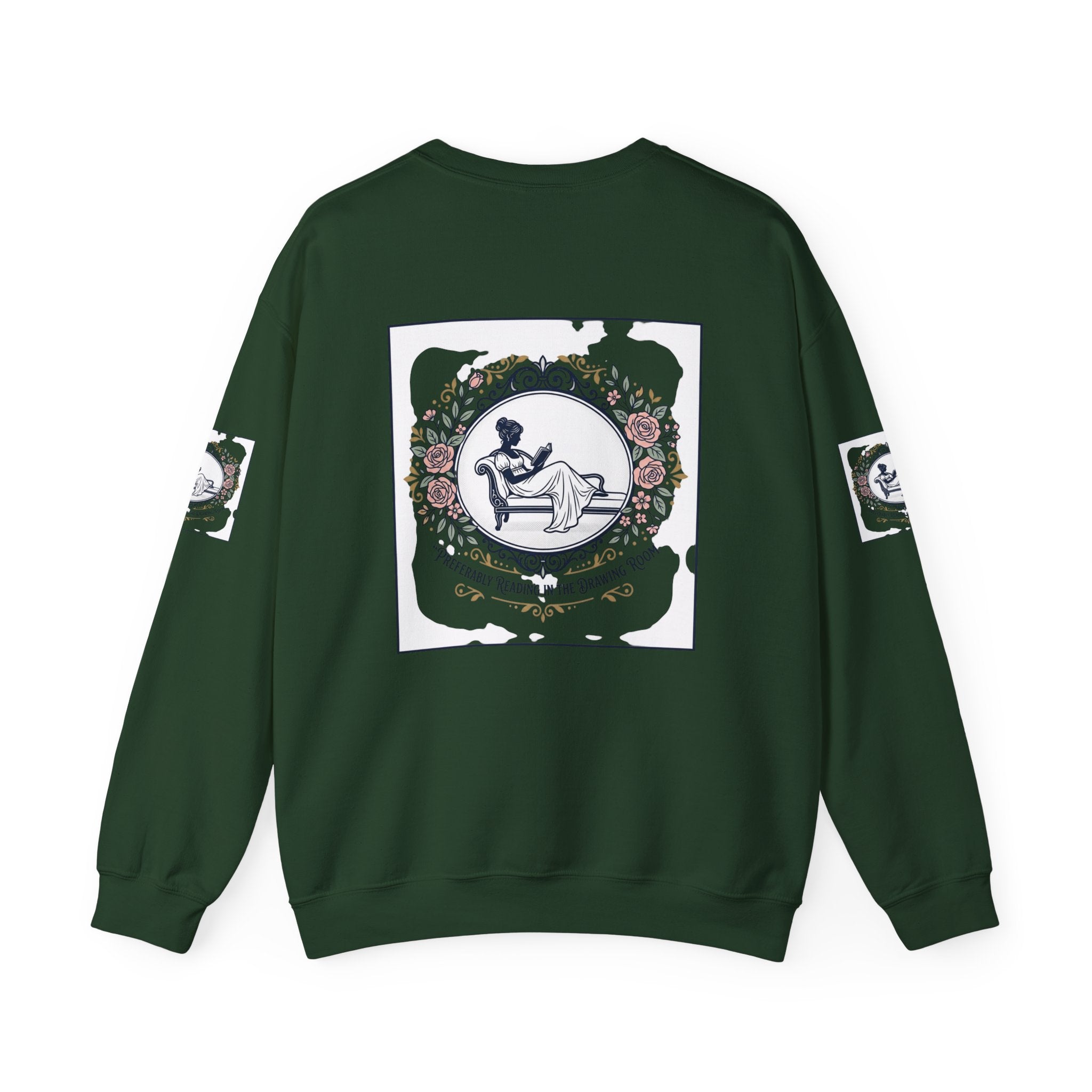 Bluza Damska z Nadrukiem | Czytająca Kobieta | Vintage Kwiatowy Medalion