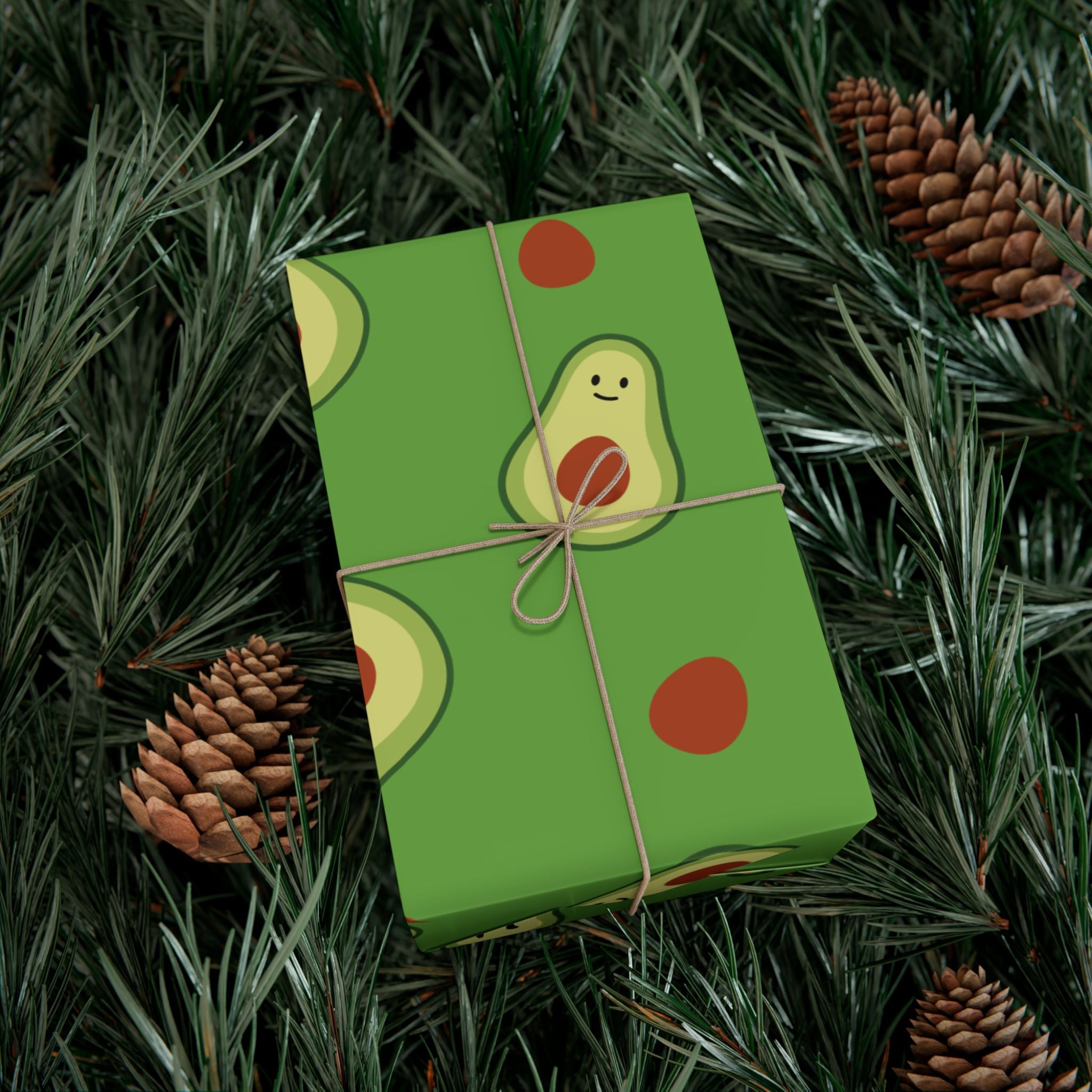 Smiling Avocado Pattern Gift Wrap Paper | Avocado Wrapping Paper