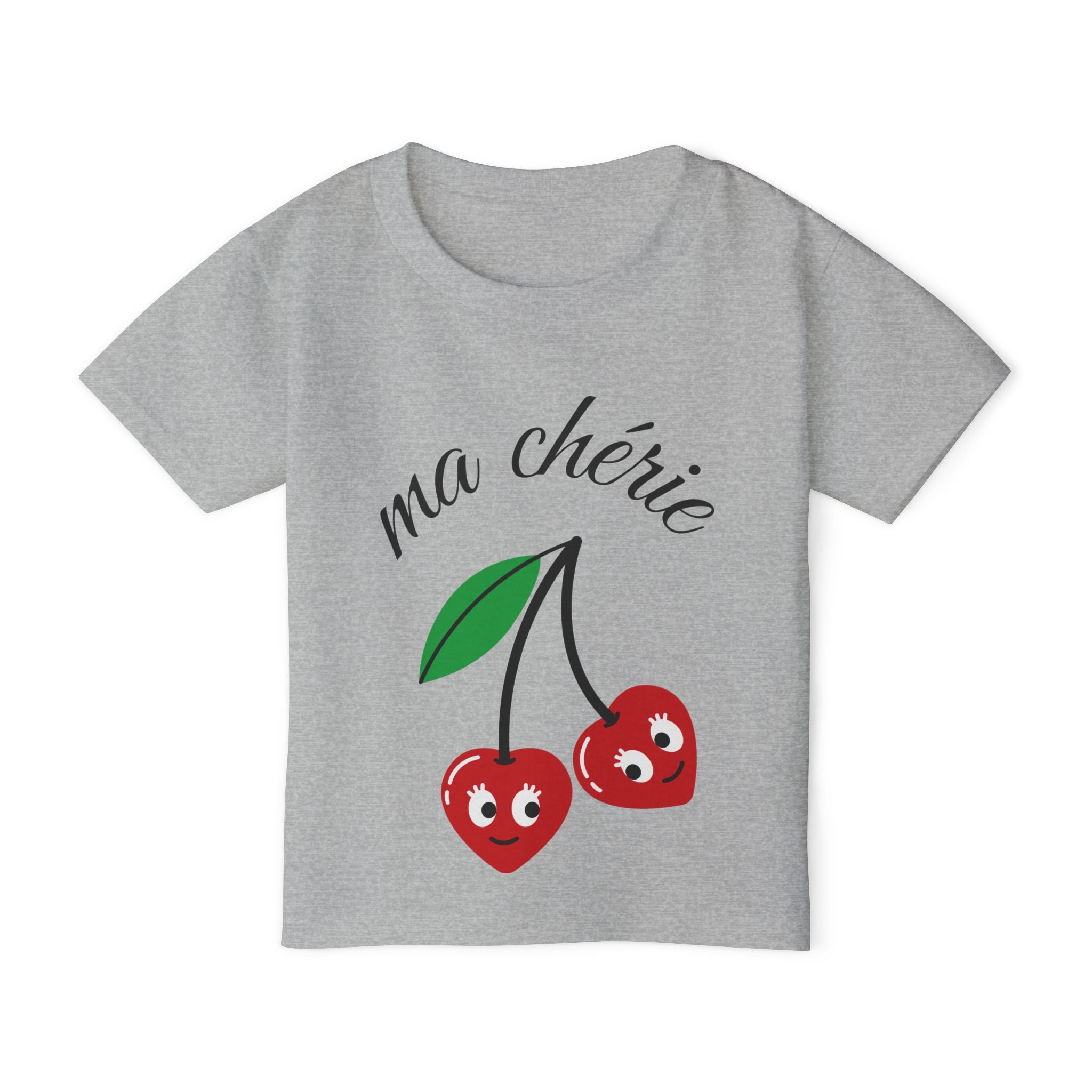 Kleinkind-T-Shirt – „ma chérie“ Niedliches Kirschmotiv