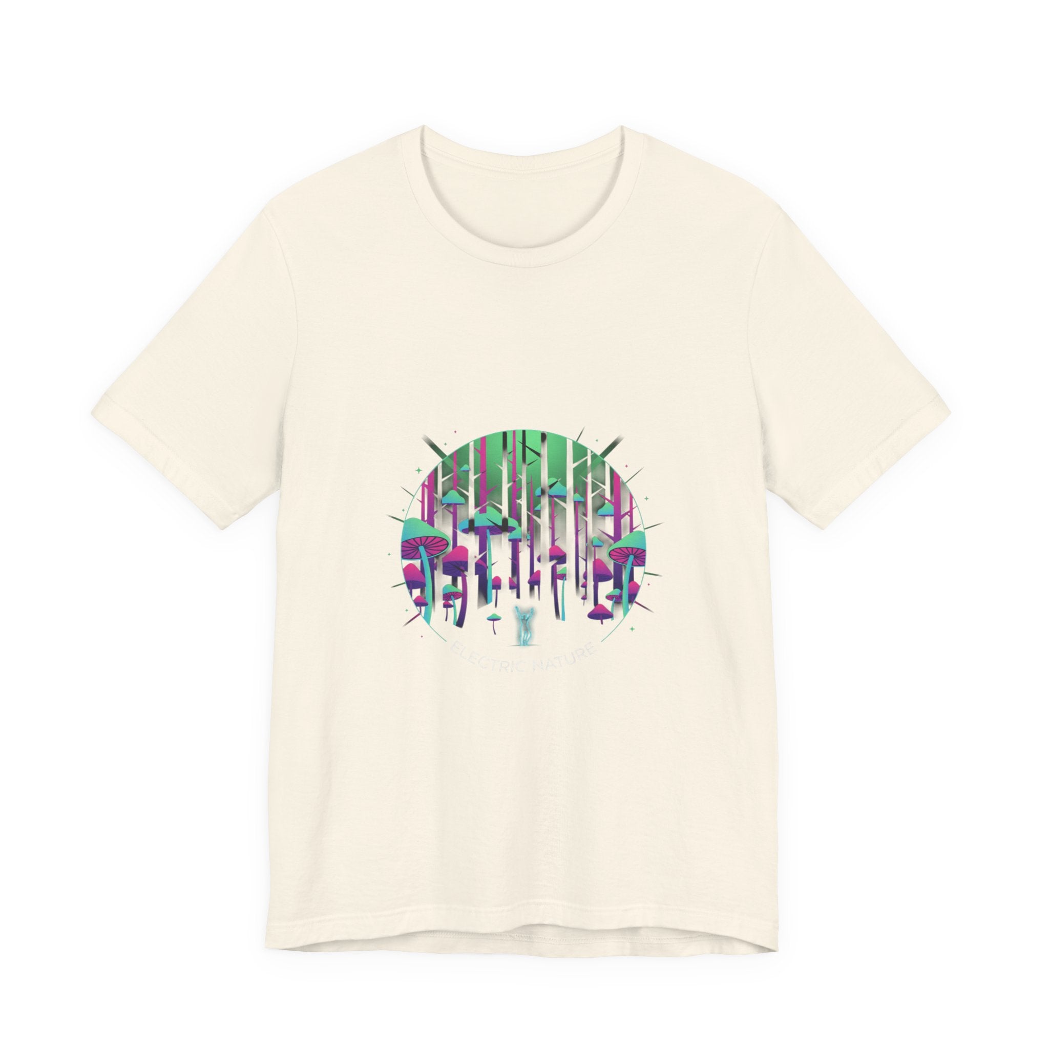 Neon Forest Pilz T-Shirt | leuchtendes Wald-Design, psychedelisches Pflanzen-T-Shirt